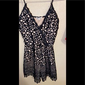 Black / nude shirt romper